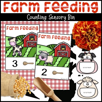 Preview of Farm Feeding Counting to 20 Farm Math Game for a Farm Animals Sensory Bin