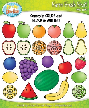 Preview of Farm Fresh Fruit Clipart {Zip-A-Dee-Doo-Dah Designs}