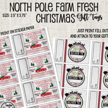 Farm Fresh North Pole Christmas Gift Tags by Teacher Crafted Studio