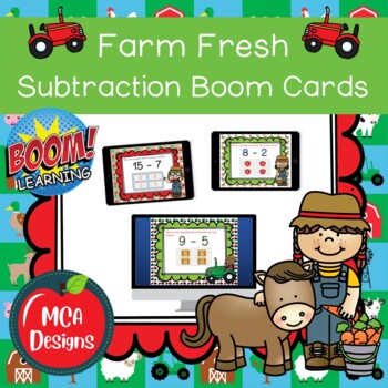 Preview of Farm Fresh Subtraction Boom Cards