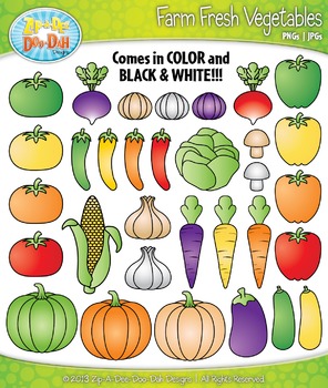 Preview of Farm Fresh Vegetables Clipart {Zip-A-Dee-Doo-Dah Designs}