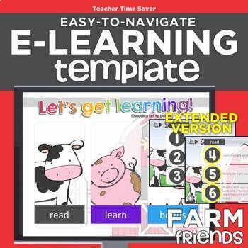 Preview of Farm Friends EXTENDED Easy-to-Navigate eLearning Template