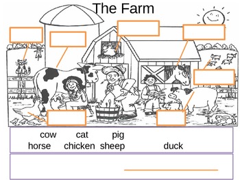 Preview of Farm Fun Labeling and Sentence Frames