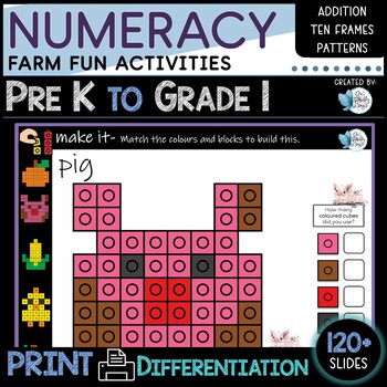 Preview of Farm Fun Numeracy Activities PreK to Grade 1 