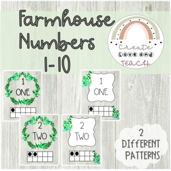 Preview of Farm House Math Numbers Posters 1-10