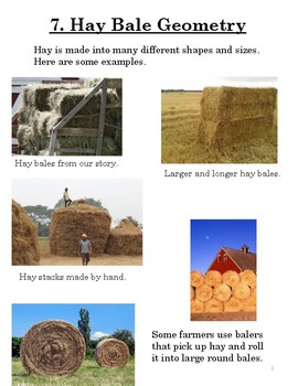 Preview of Farm Lesson: Story of a Hay Bale - Geometry Worksheet