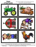 Farm Life - 2 Piece Puzzles - #60CentFinds -No Frills 1 Page *sp