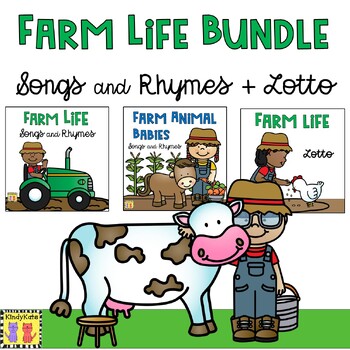 Preview of Farm Life BUNDLE Circle Time Songs and Rhymes, Lotto, Farm Animals, Babies