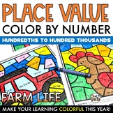 Farm Life Coloring Pages Place Value to 100000 Morning Wor
