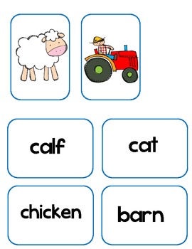 Farm Matching Game or Center Cards by Creative Classroom Lessons