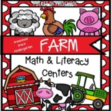Farm Math and Literacy Centers for Preschool, Pre-K, and K