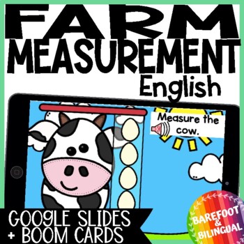 Preview of Digital Resources - Farm Measurement Boom Cards and Google Slides