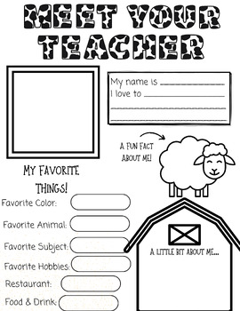 Preview of Farm Meet Your Teacher Sheet | GS Cow Print Barn Meet the Teacher QR Code BTS