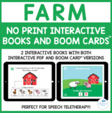 Farm No Print Interactive Books and Boom Cards for Speech Therapy