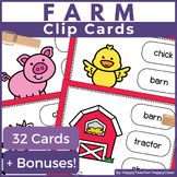 Farm Phonics Center for 1st Grade - Farm Animals Clip Card