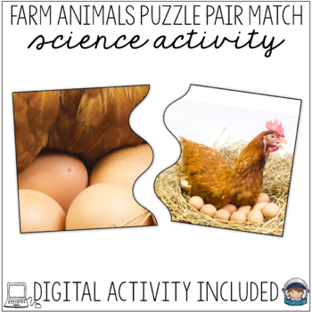 Preview of Farm Match with Real Photos – Science Center Activity Print and Boom Cards