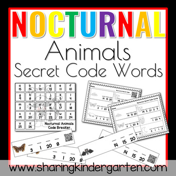 Nocturnal Animals Secret Code Words by Sharing Kindergarten | TpT