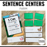 Farm Animals Sentence Building and Writing Center Activities