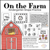 Farm Shapes - Identification, Tracing, Matching - Kindergarten