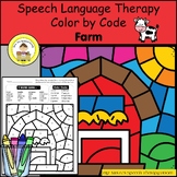 Farm Speech Therapy Color By Code Grab and Go Activity