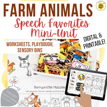 Preview of Farm Speech Therapy Mini Unit | Digital & Printable