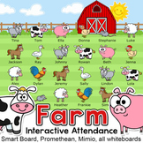 Farm Theme Smartboard Attendance & Lunch Count for All Whi