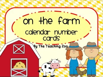 Preview of Farm Theme Calendar Number Cards