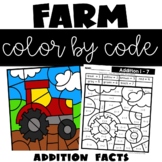 Farm Theme Color by Number Addition Facts