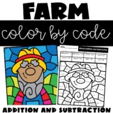 Farm Theme Color by Number Addition and Subtraction Facts