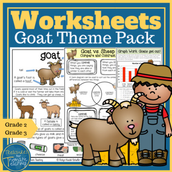 Preview of Farm Animals Worksheets Goat Pack