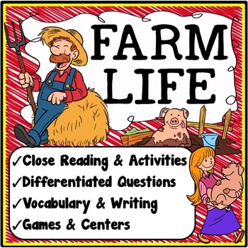 Preview of Farm Reading Comprehension Passages & Activities {Writing, Vocabulary & Games}
