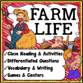 Farm Reading Comprehension Passages & Activities {Writing,