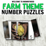 Farm Theme Number Puzzles for Math Centers - Counting to 9