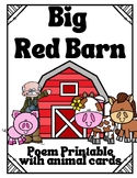 Farm Theme Phonics Activity- Big Red Barn Poem for Pre-k a