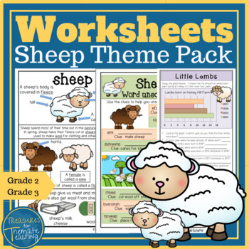 Preview of Farm Animals Theme Worksheets Sheep Pack