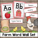 EDITABLE Word Wall Letters and Sight Word Cards FARM THEME