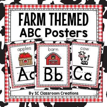 Preview of Farm Themed Alphabet Posters- Farm Classroom Decor