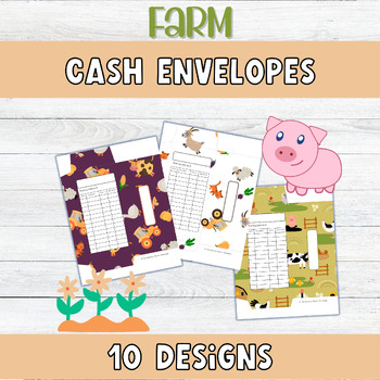 Preview of Farm Themed Cash Envelopes Set 1 - 10 Cash Envelopes