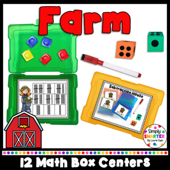 Preview of Farm Themed Kindergarten Math Box Centers