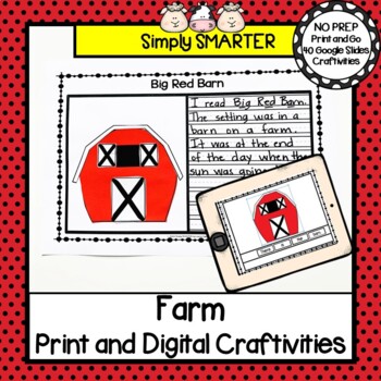 Preview of Farm Themed Print AND Digital SUPER SIMPLE Writing Craftivities