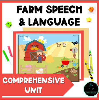 Preview of Farm Themed Speech and Language Unit Speech Therapy