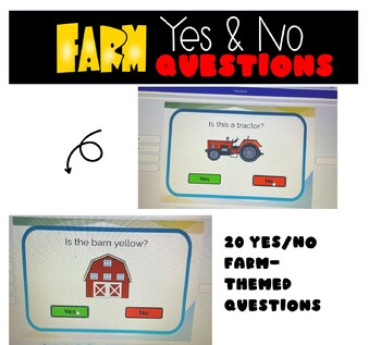 Preview of Farm-Themed Yes/No Questions - BOOM CARDS