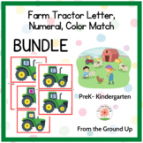 Farm Tractor Matching Bundle! Letters, Numbers and Colors!