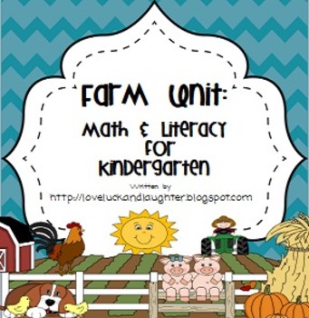 Preview of Farm Unit: Math and Literacy for Kindergarten