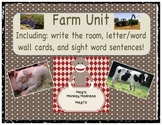 Farm Unit: Write the Room, Word Wall, & Sight Word Sentences
