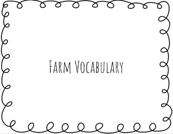 Preview of Farm Vocabulary