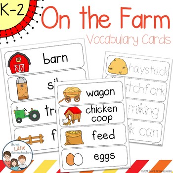 Preview of Farm Vocabulary Word Wall Cards plus Write & Wipe Version