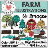 Farm Watercolor Clipart by Clipart That Cares