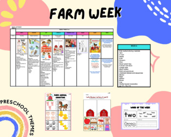 Preview of Farm Week Themed Lesson Plan | Printable Toddler and Preschool Theme