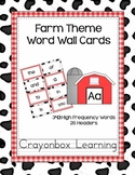 Farm Word Wall - Header and Word Cards - Editable File too!